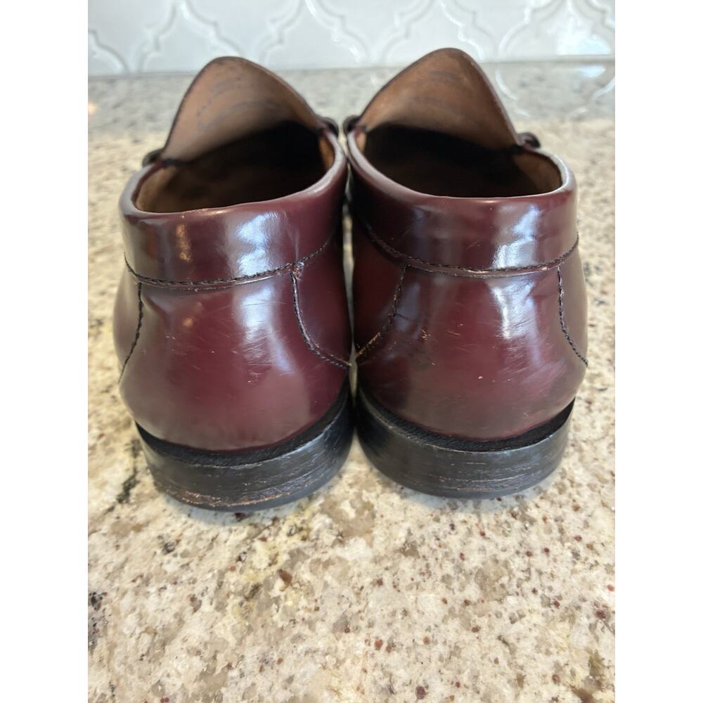 G.H. Bass Lincoln Bit Lug Weejuns Loafers Mens Size 11 Wine Red Burgandy Leather - Picture 3 of 8
